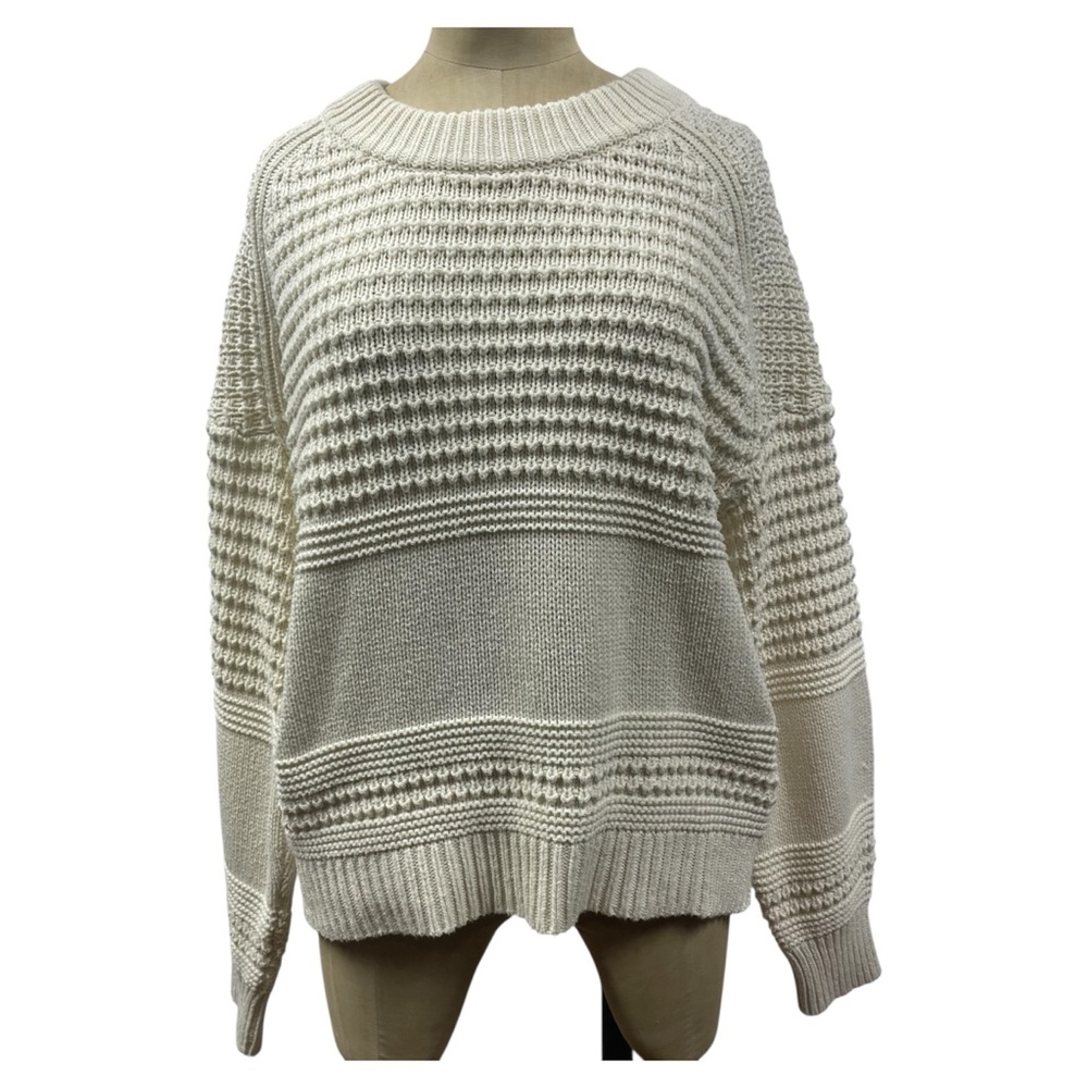 Univ Thread Ivory Knit Sweater XL Crew Winter Cotton Soft Norm Classic Neutral